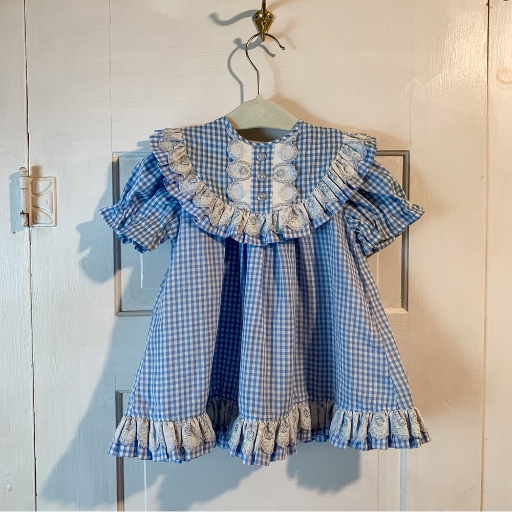 Vintage Handmade Blue Gingham Dress